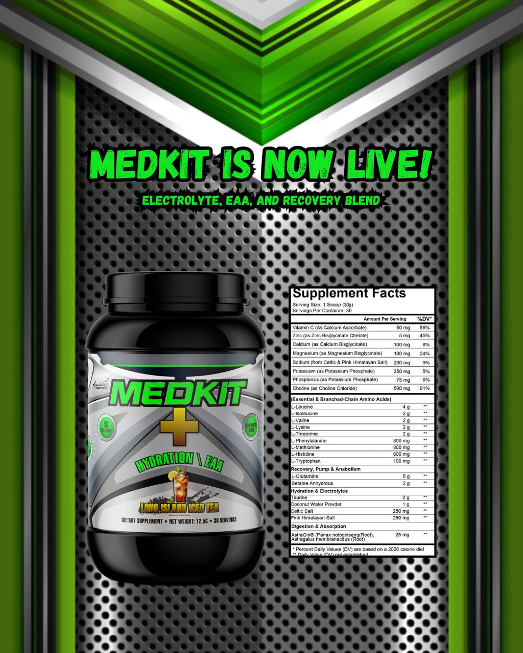 MedKit: BCAA/EAA, Electrolyte, and Recovery Formula