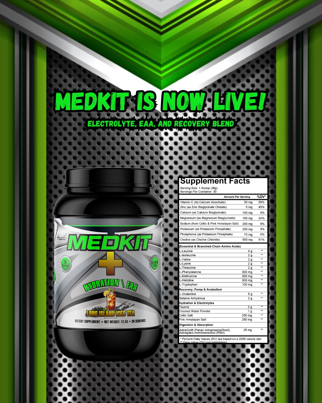 MedKit: BCAA/EAA, Electrolyte, and Recovery Formula